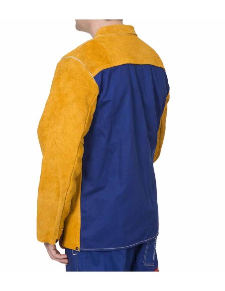 CHAQUETA SOLDADURA SERRAJE "GOLDEN BROWN" DORSO IGNIFUGO T-M