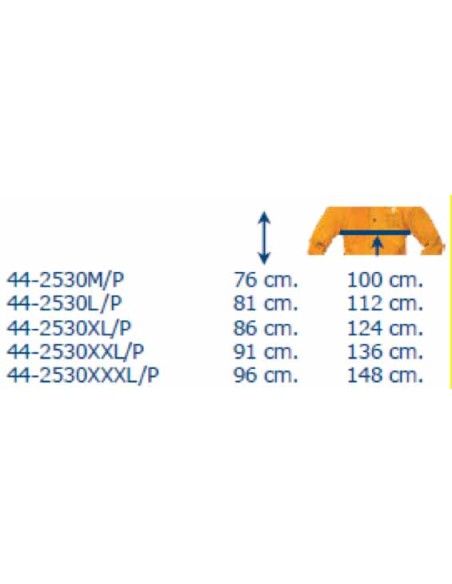 CHAQUETA SOLDADURA SERRAJE "GOLDEN BROWN" DORSO IGNIFUGO T-XXXL