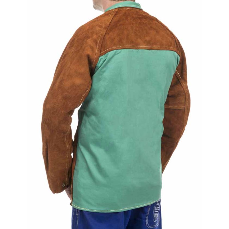 CHAQUETA SOLDADURA SERRAJE "LAVA BROWN" DORSO IGNIFUGO T-L