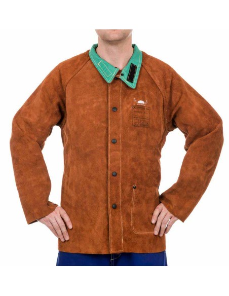 CHAQUETA SOLDADURA SERRAJE "LAVA BROWN" DORSO IGNIFUGO T-L
