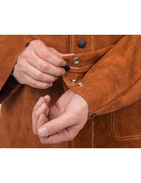 CHAQUETA SOLDADURA SERRAJE "LAVA BROWN" DORSO IGNIFUGO T-XL