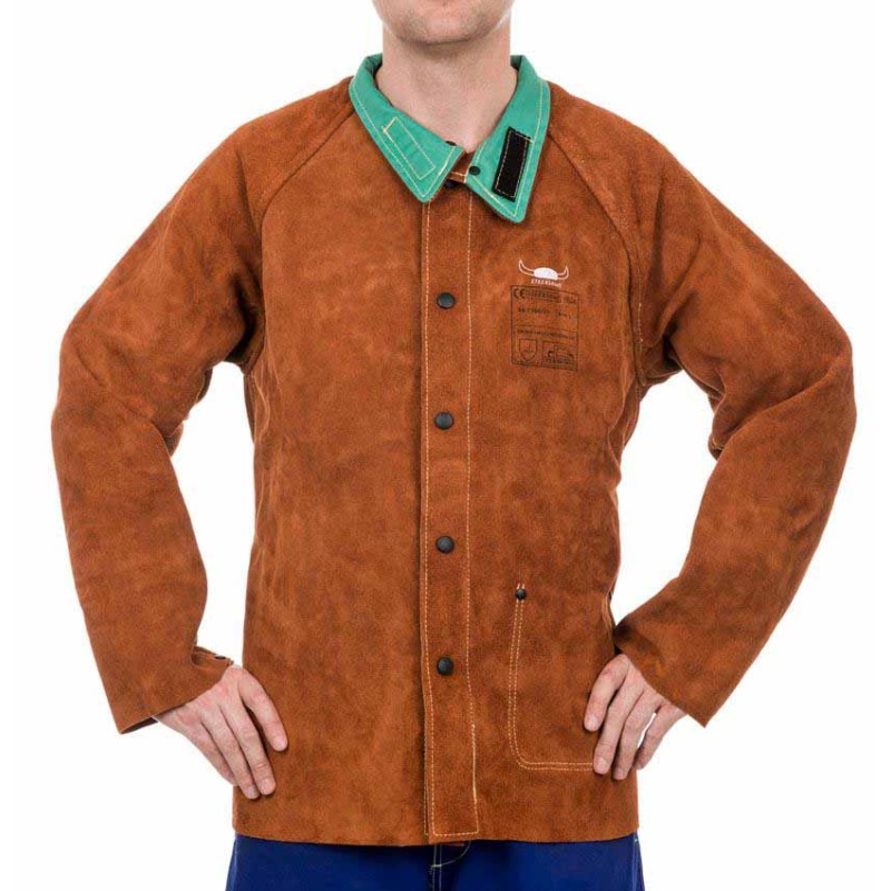 CHAQUETA SOLDADURA SERRAJE "LAVA BROWN" DORSO...