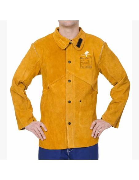 CHAQUETA SOLDADURA SERRAJE "GOLDEN BROWN" DORSO IGNIFUGO