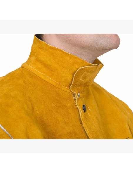 CHAQUETA SOLDADURA SERRAJE "GOLDEN BROWN" DORSO IGNIFUGO