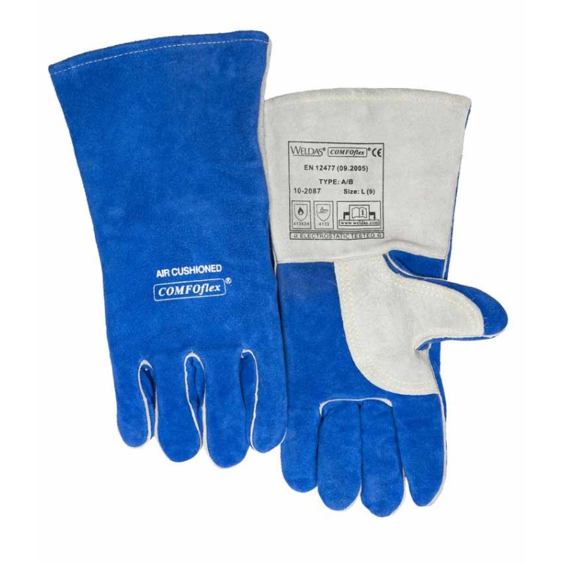 GUANTE SOLDADURA SERRAJE "COMFOFLEX" AZUL T-L