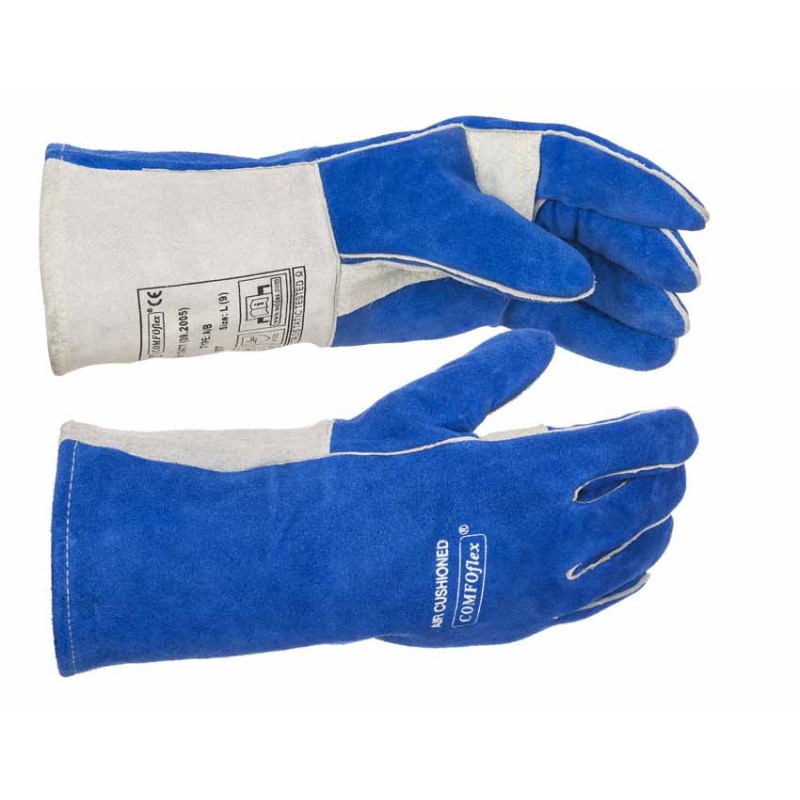 GUANTE SOLDADURA SERRAJE "COMFOFLEX" AZUL T-L 2